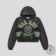 Vale Gem Zip Up Hoodie in Black