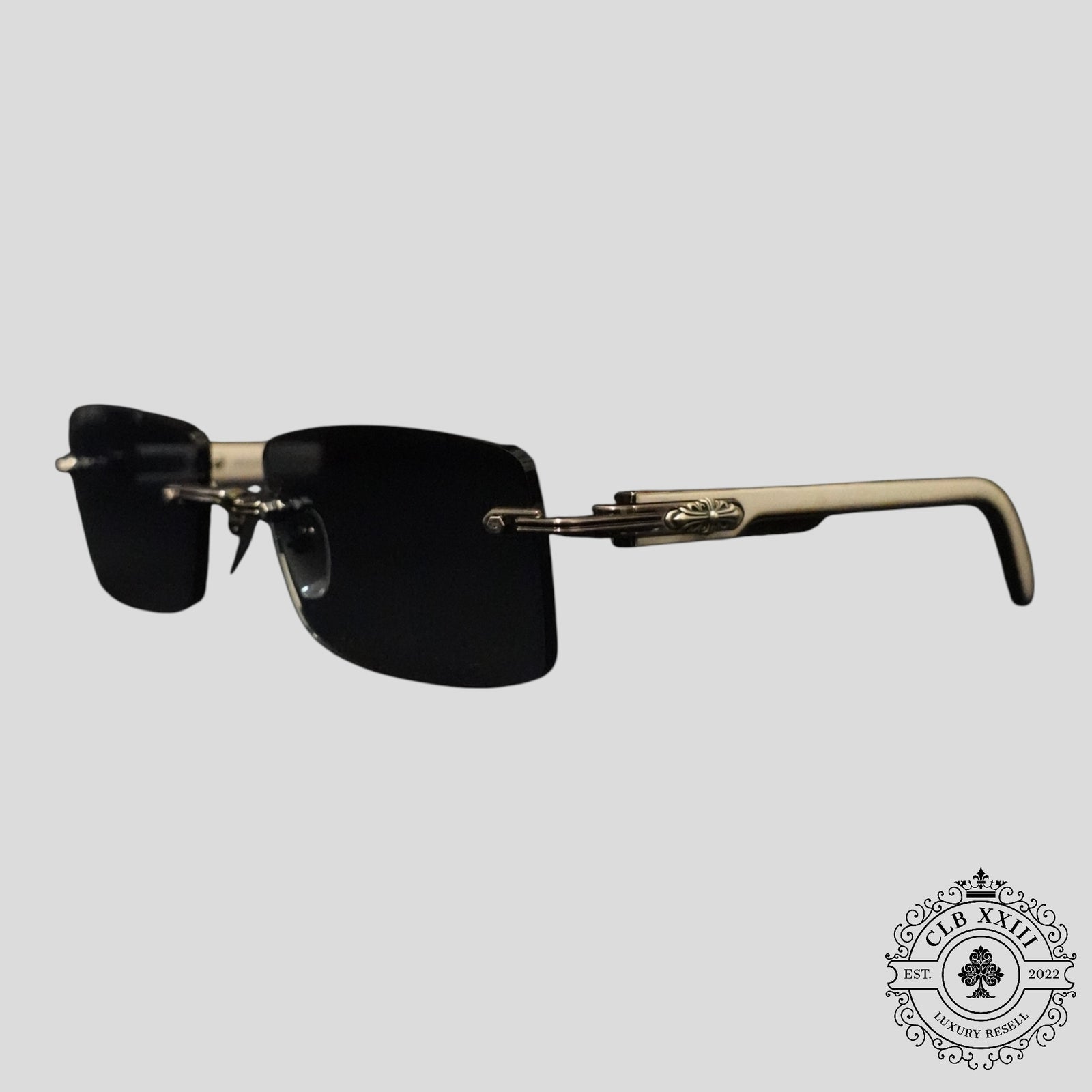 Chrome Hearts Deep II Sunglasses in White/Silver