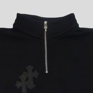 Chrome Hearts Pony Hair Quarter Zip in Black