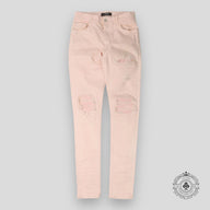 Amiri MX1 Distressed Patch Jeans in Pink