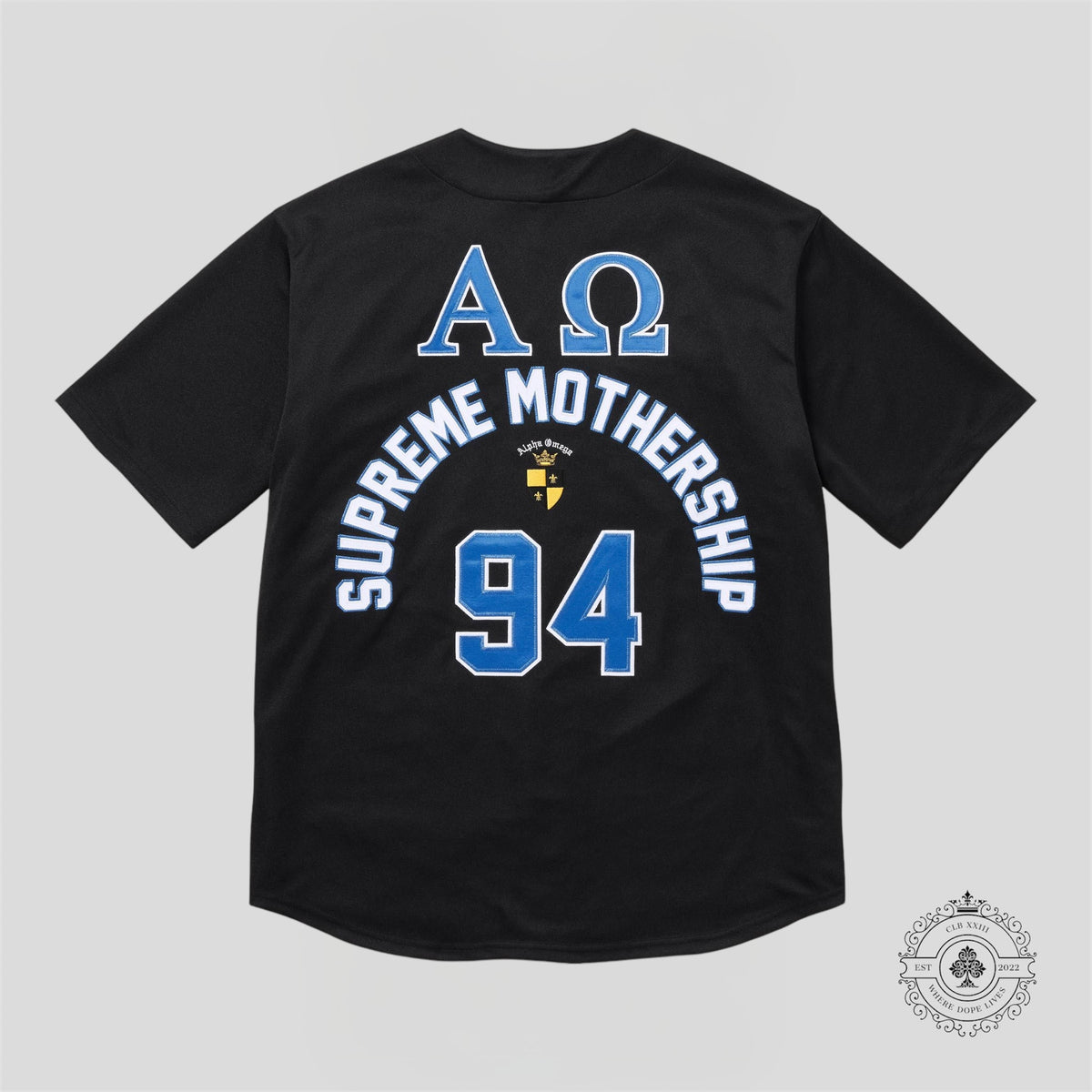 Supreme Alpha Omega Baseball Jersey in Black