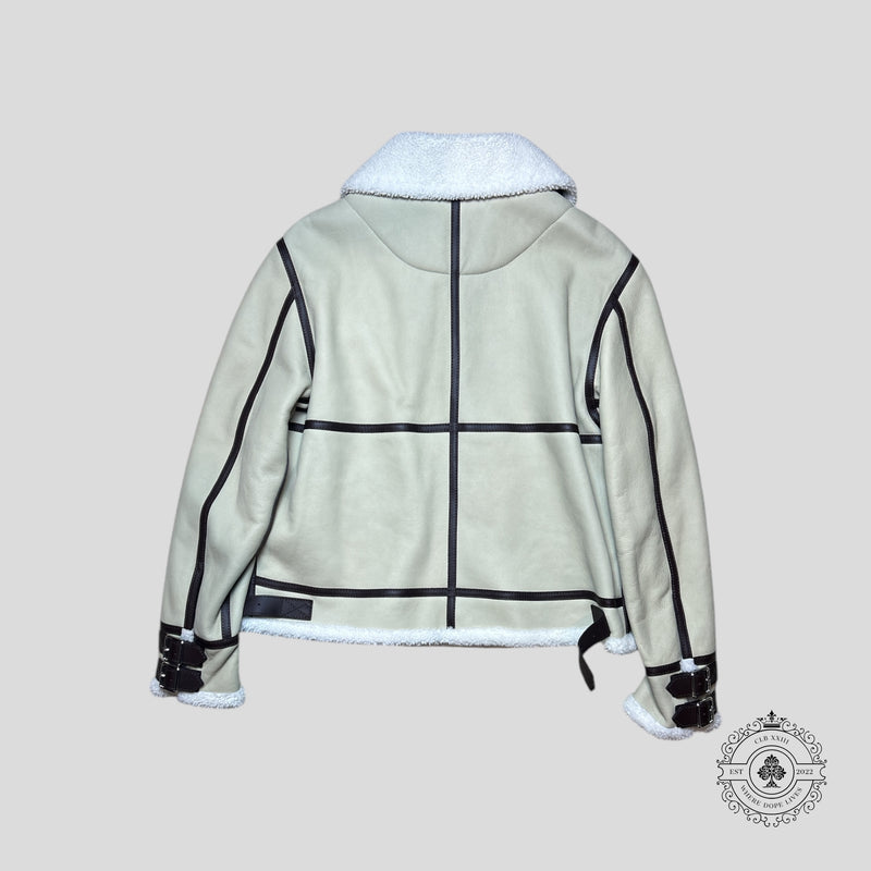 Loewe Shearling Aviator Jacket in White