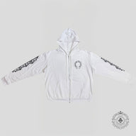 Chrome Hearts Horseshoe Zip-Up Hoodie in White