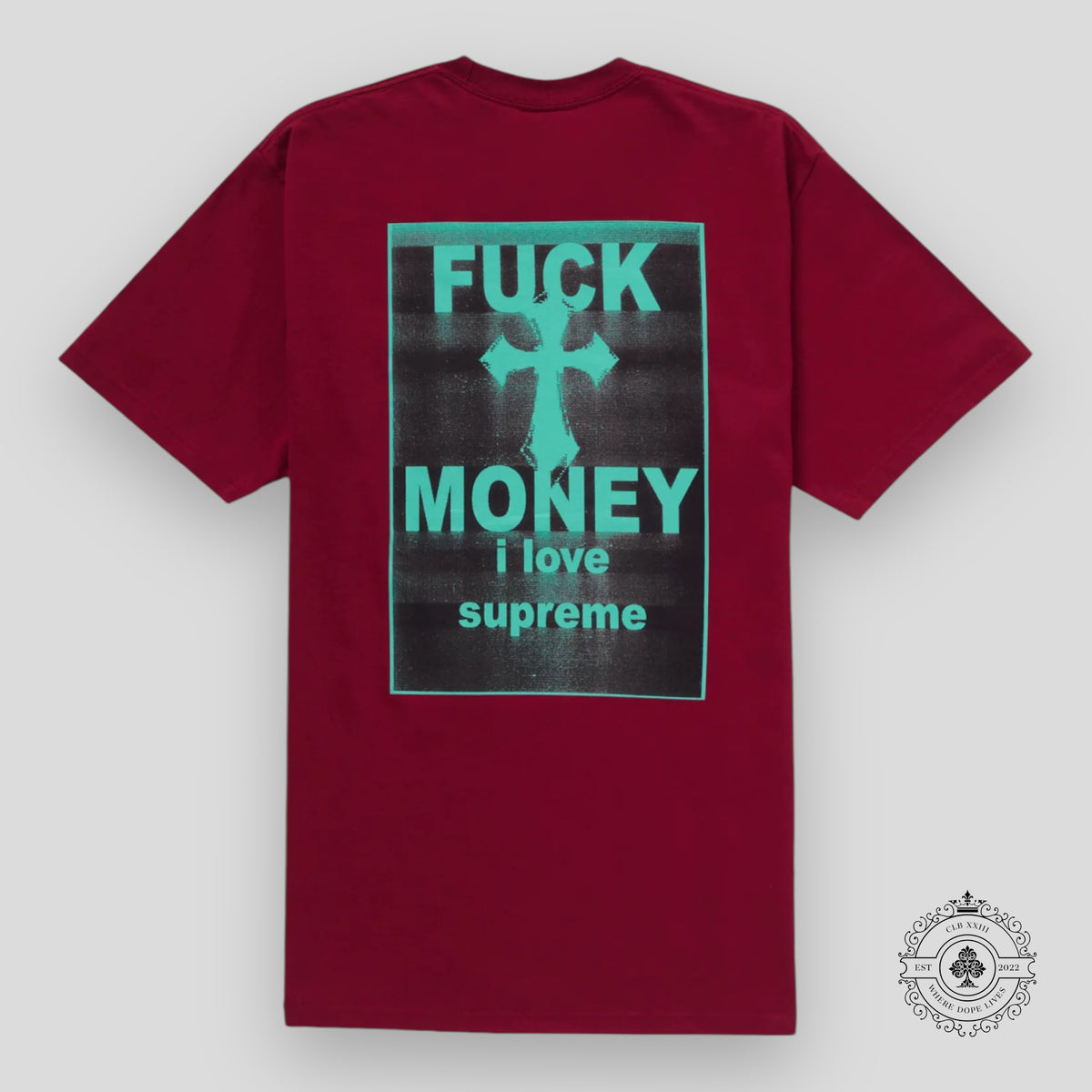 Supreme Fuck Money Tee in Cardinal