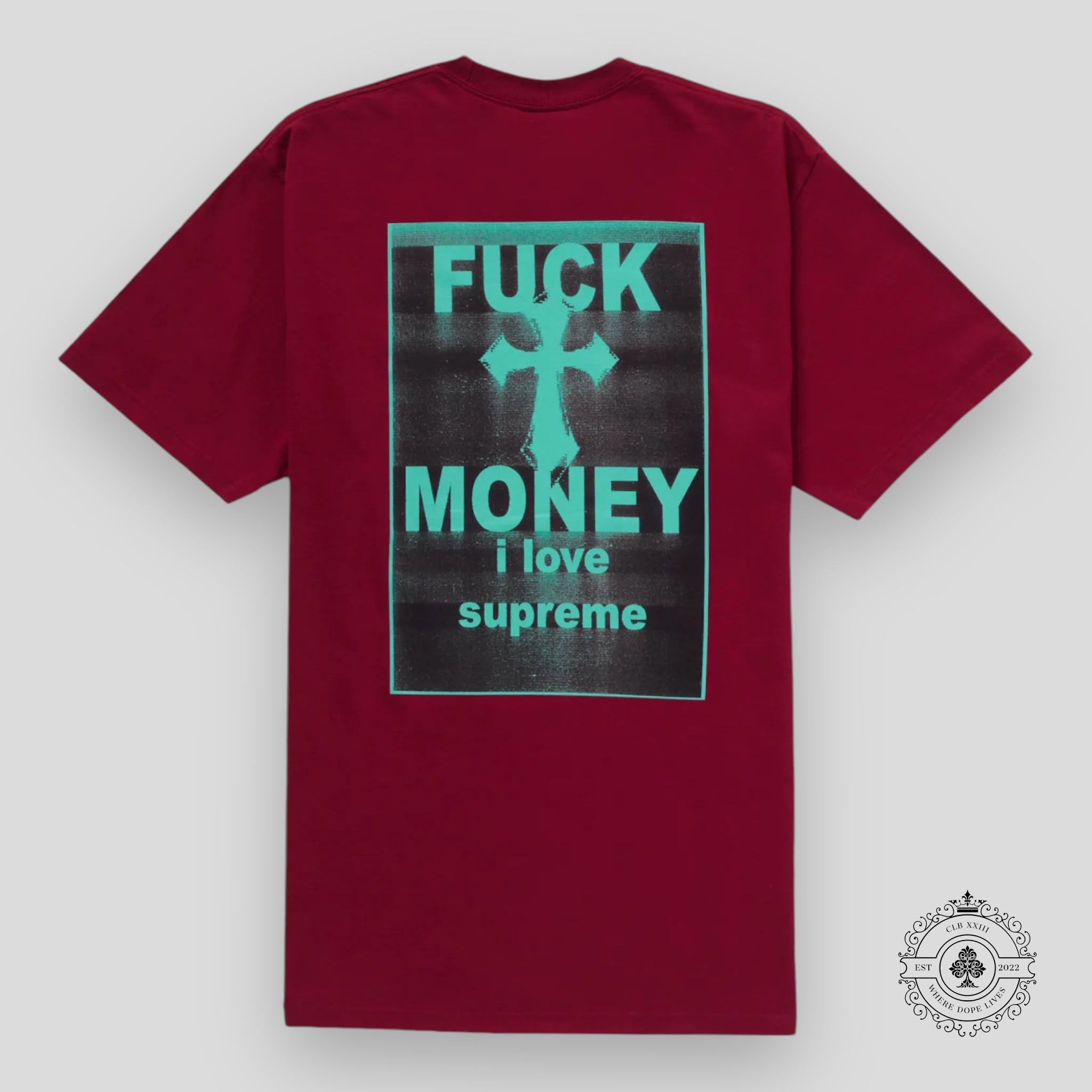 Supreme Fuck Money Tee in Cardinal
