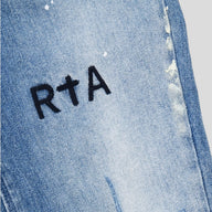 RTA Clayton Distressed Jeans in Blue / White Paint
