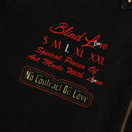 Blind Love Studded Embroidery Mary Trucker Jacket in Black