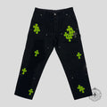 Chrome Hearts Double Knee Carpenter Pants in Black / Green