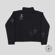 Chrome Hearts Pony Hair Quarter Zip in Black