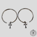 Chrome Hearts Tiny Cross Hoop Earrings