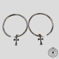 Chrome Hearts Tiny Cross Hoop Earrings
