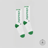 Chrome Hearts CH Logo Socks in White/Green