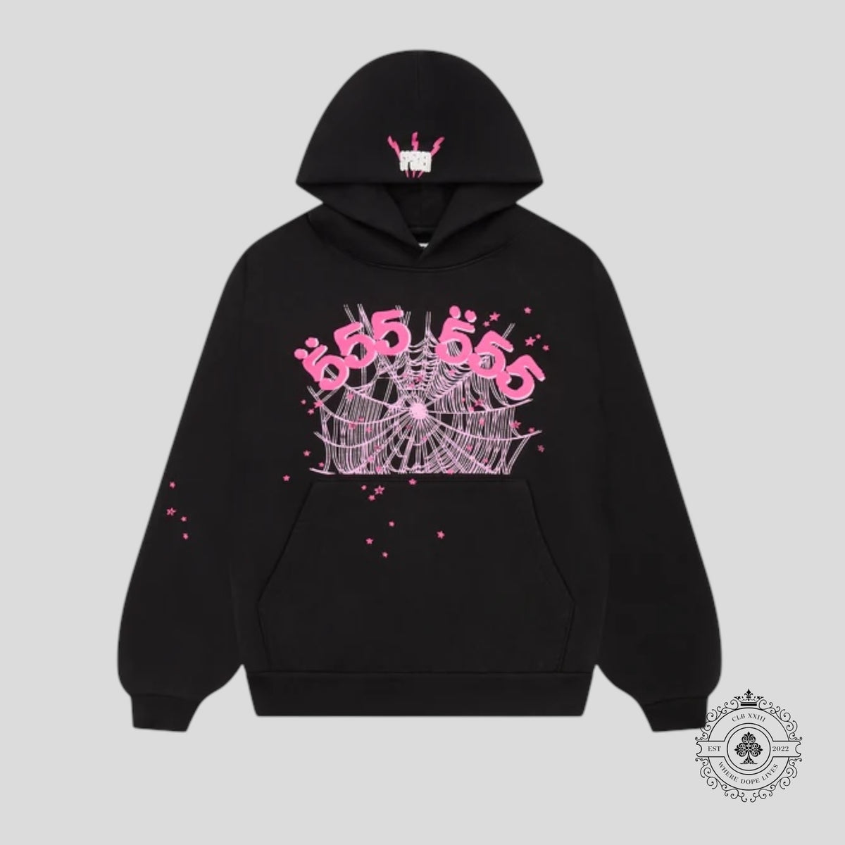 Sp5der Angel Number Hoodie in Black