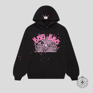 Sp5der Angel Number Hoodie in Black