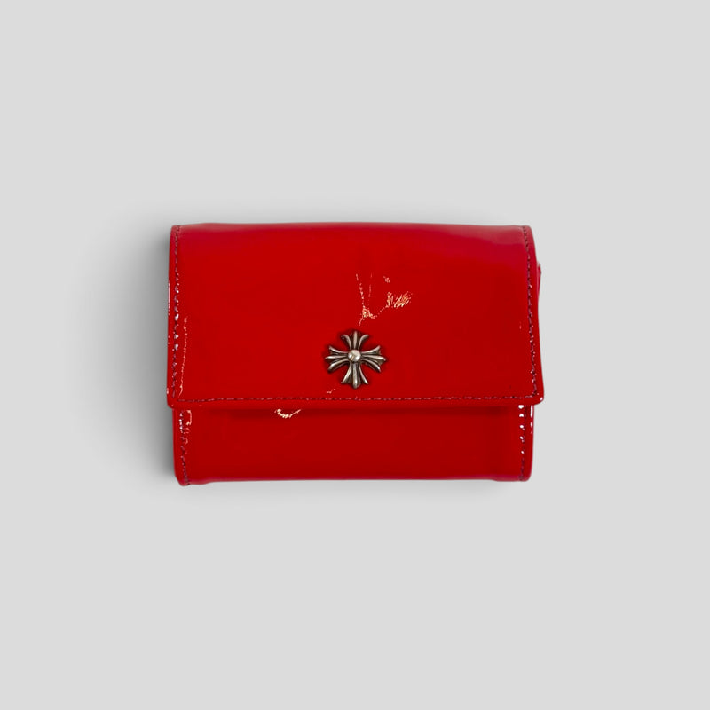 Chrome Hearts Patent Enamel Leather Wallet in Red