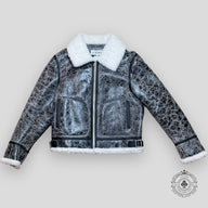 Loewe Leather Printed Fur Jacket