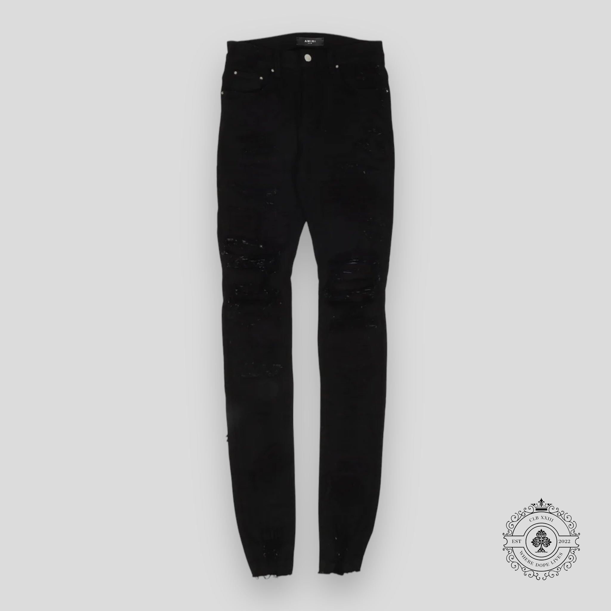 Amiri Distressed Denim Jeans in Black