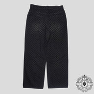 Louis Vuitton Damier Ultrablack Flocked Wide Leg Denim Pants in Black