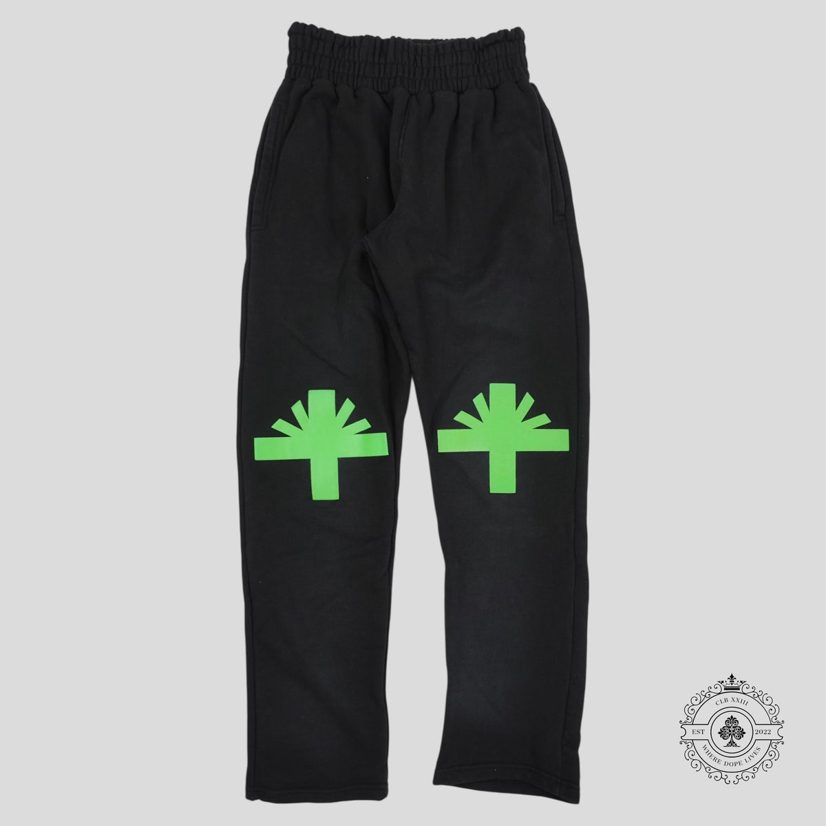Vertebrae Knee Logo Sweatpants in Black/Green