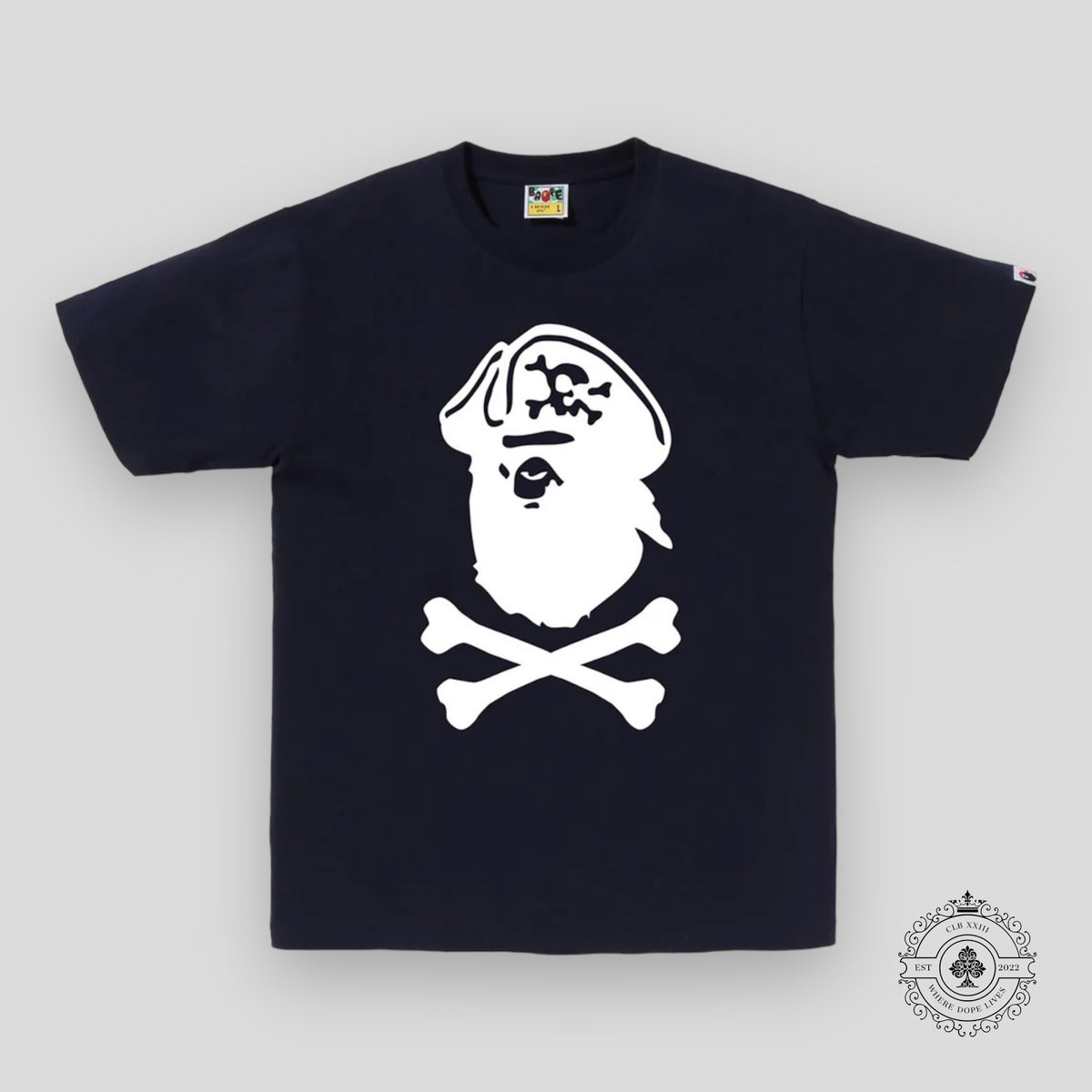 Bape Crossbone Captain Ape Tee in Black