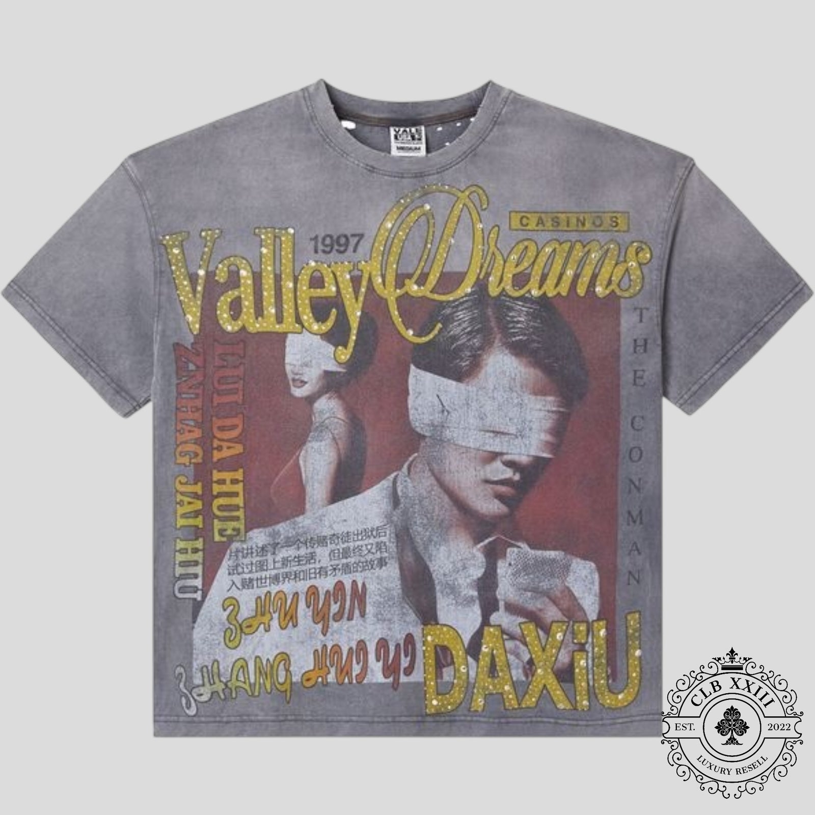 Vale Casino Bling Tee in Charcoal