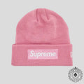 Supreme New Era Box Logo Beanie (FW24) in Dusty Pink