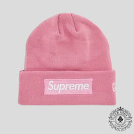 Supreme New Era Box Logo Beanie (FW24) in Dusty Pink