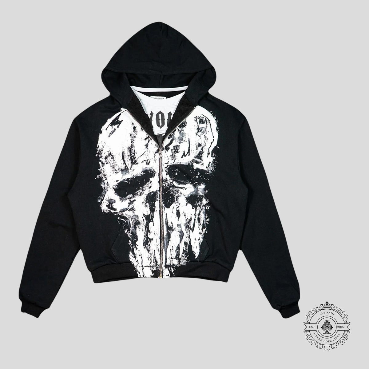 Warren Lotas Pullover Hoodie With Zip Up Illusion in Black