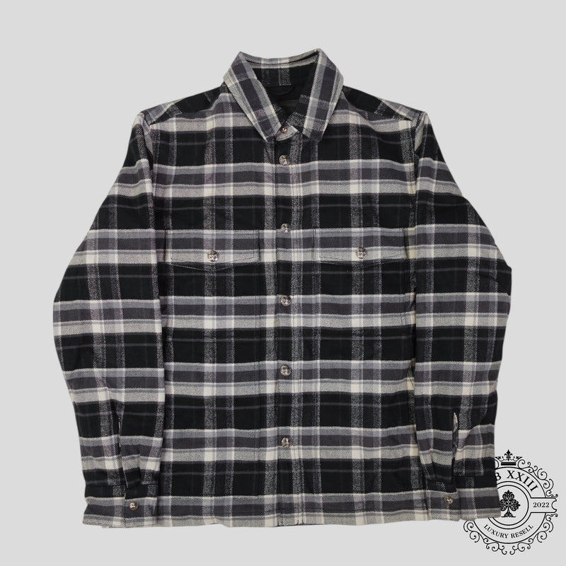 Chrome Hearts Padded Flannel Shirt in Black/White