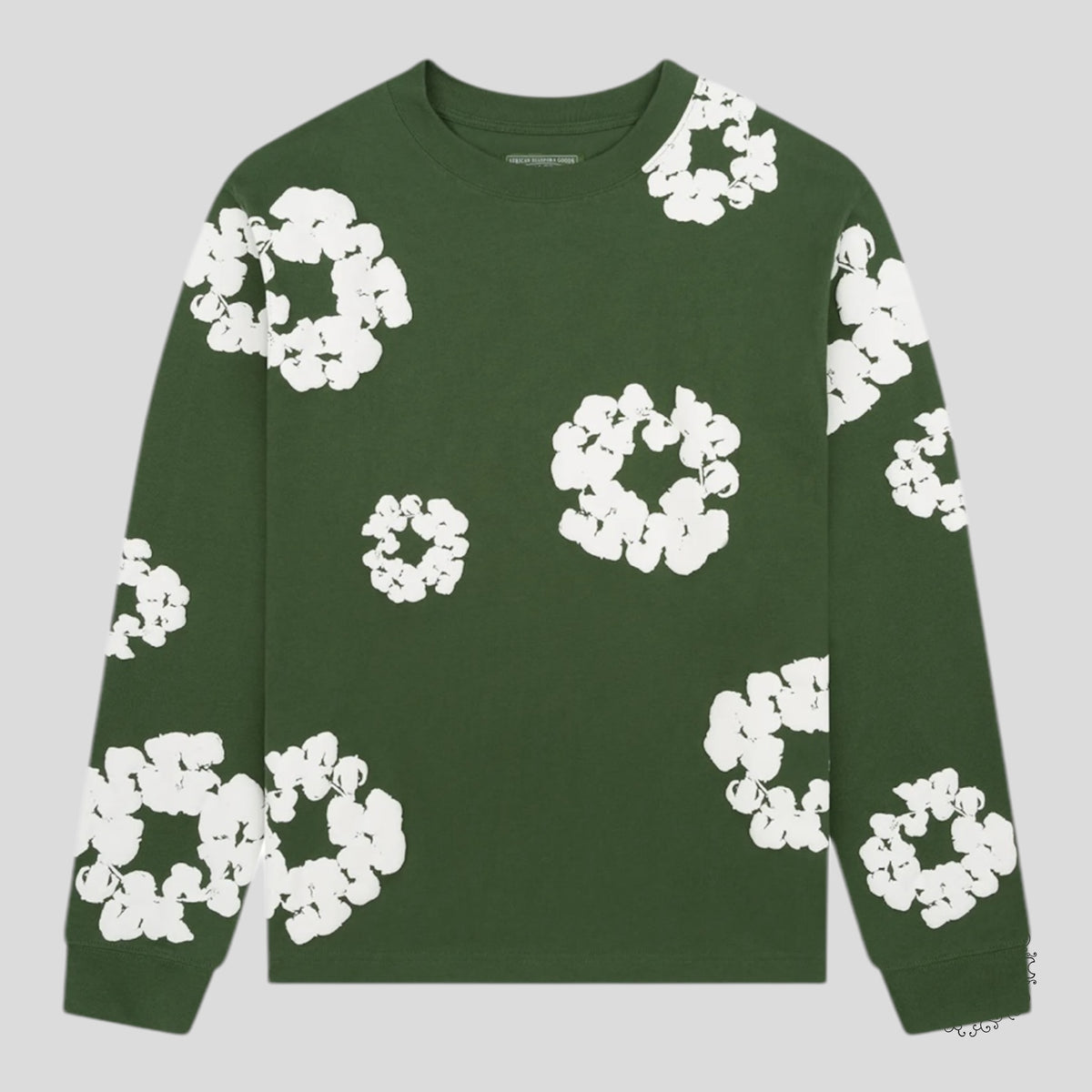 Denim Tears Cotton Wreath Crewneck in Green