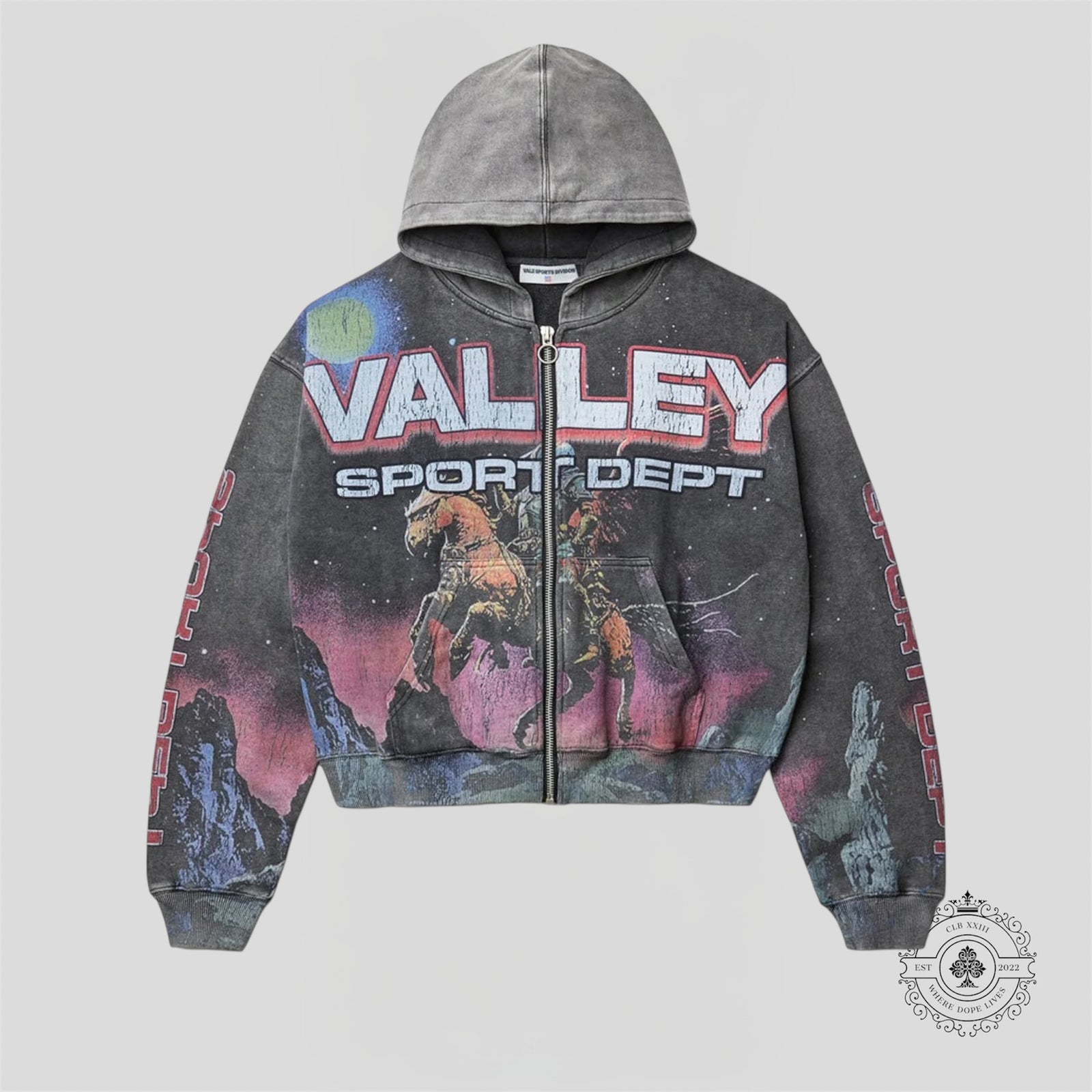Vale Neptune Zip Up Hoodie in Black