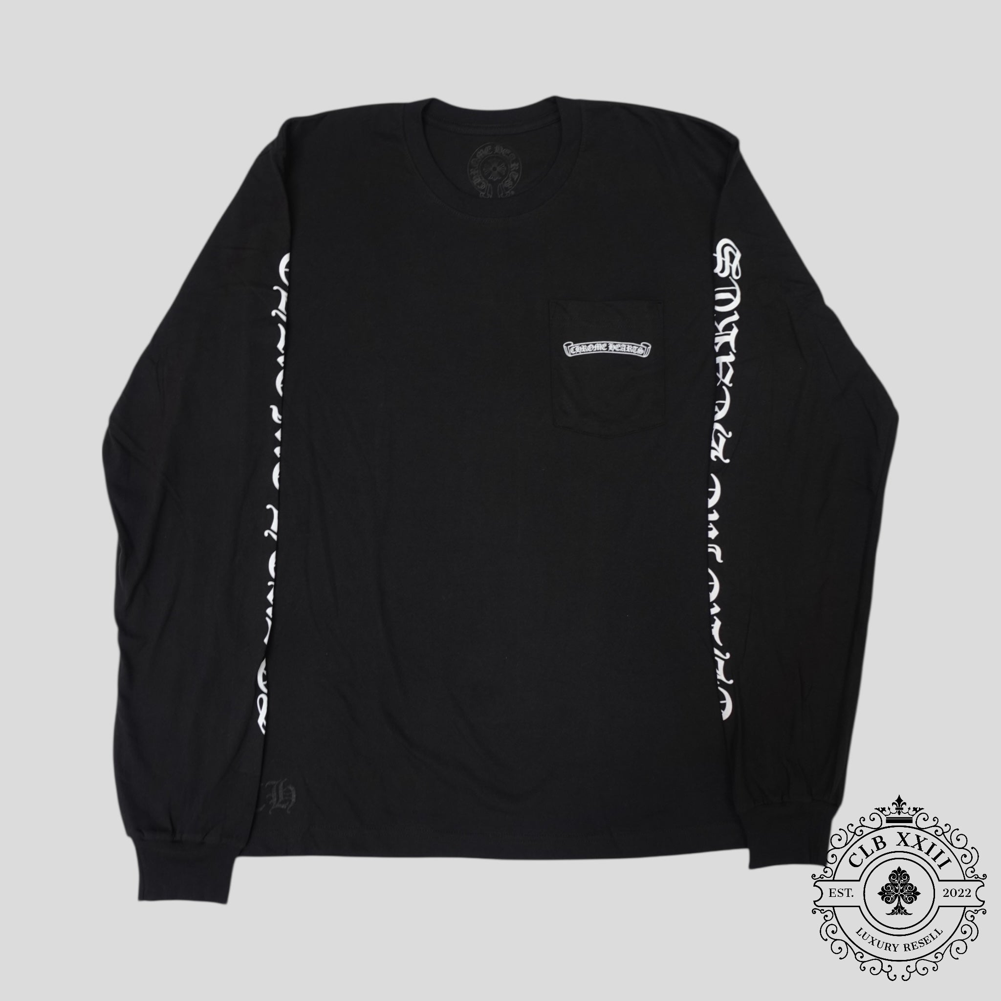 Chrome Hearts Scroll Logo Pocket Long Sleeve in Black