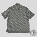 Dior Diamond Oblique Button Up Silk Shirt in Blue
