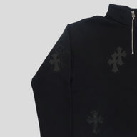 Chrome Hearts Pony Hair Quarter Zip in Black