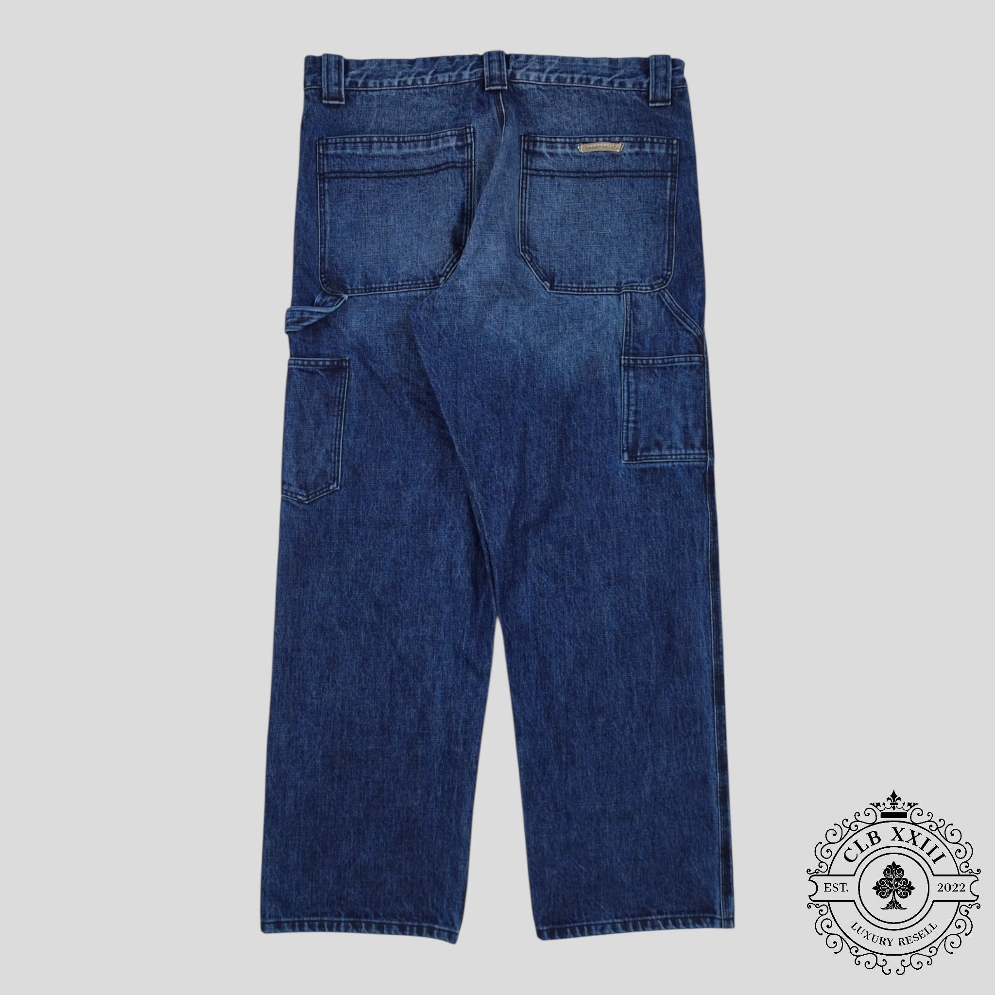 Chrome Hearts Double Turbo Diesel Carpenter Pants in Dark Wash