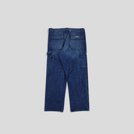 CLB XXIII Chrome Hearts Double Turbo Diesel dark wash cotton carpenter pants, back view with utility pockets.