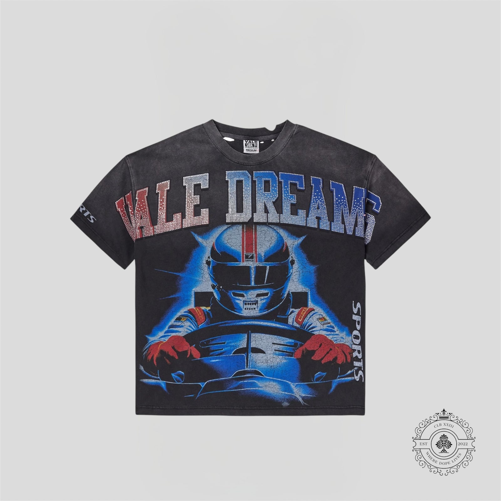 Vale Forever Speed Bling Tee in Faded Black