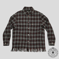Amiri Fringe Wool Overshirt in Grey