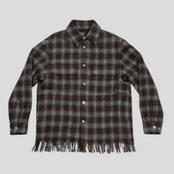 Amiri Fringe Wool Overshirt in Grey