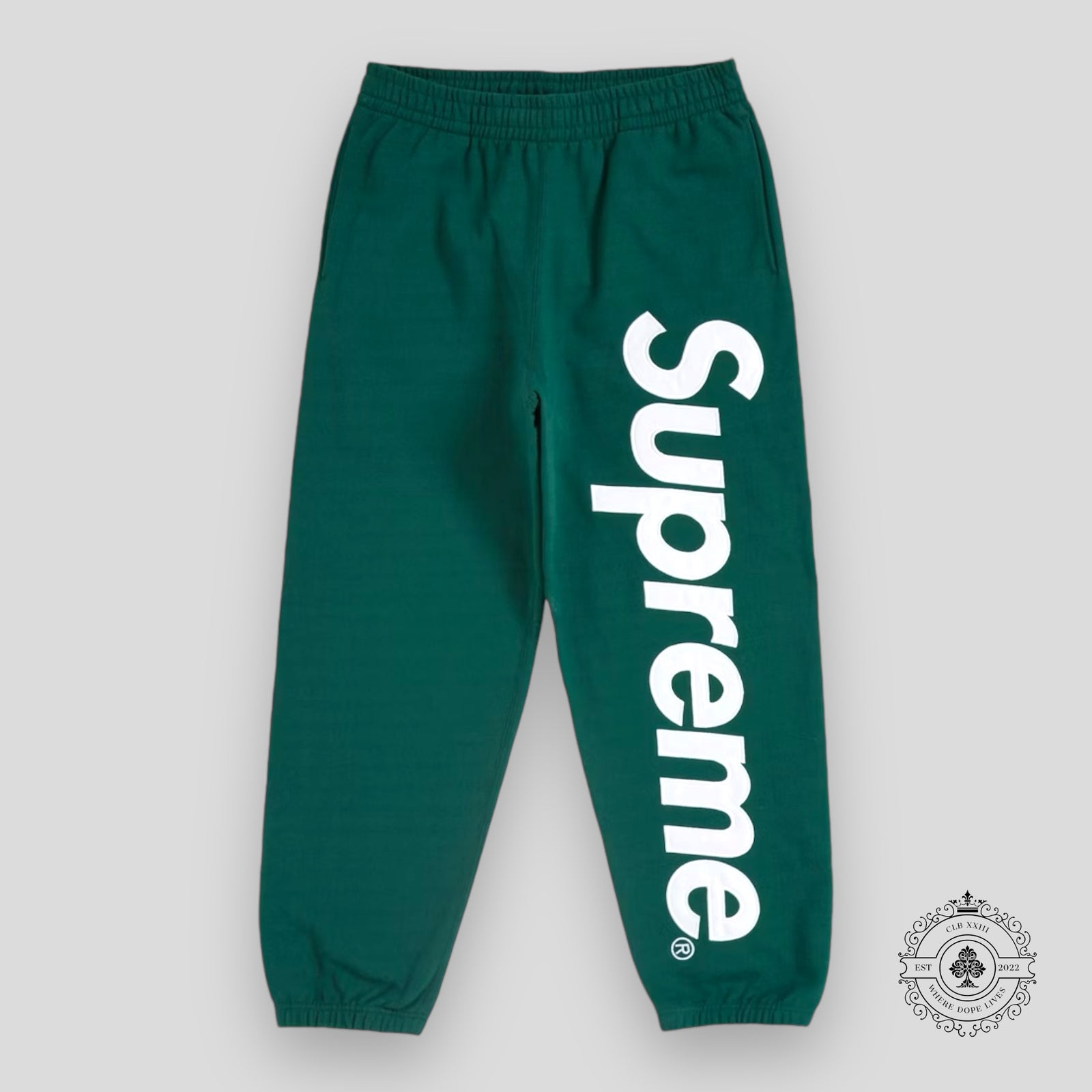 Supreme Satin Applique Sweatpant Dark Green