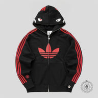 BAPE x adidas Shark Fleece Full Zip Hoodie Black