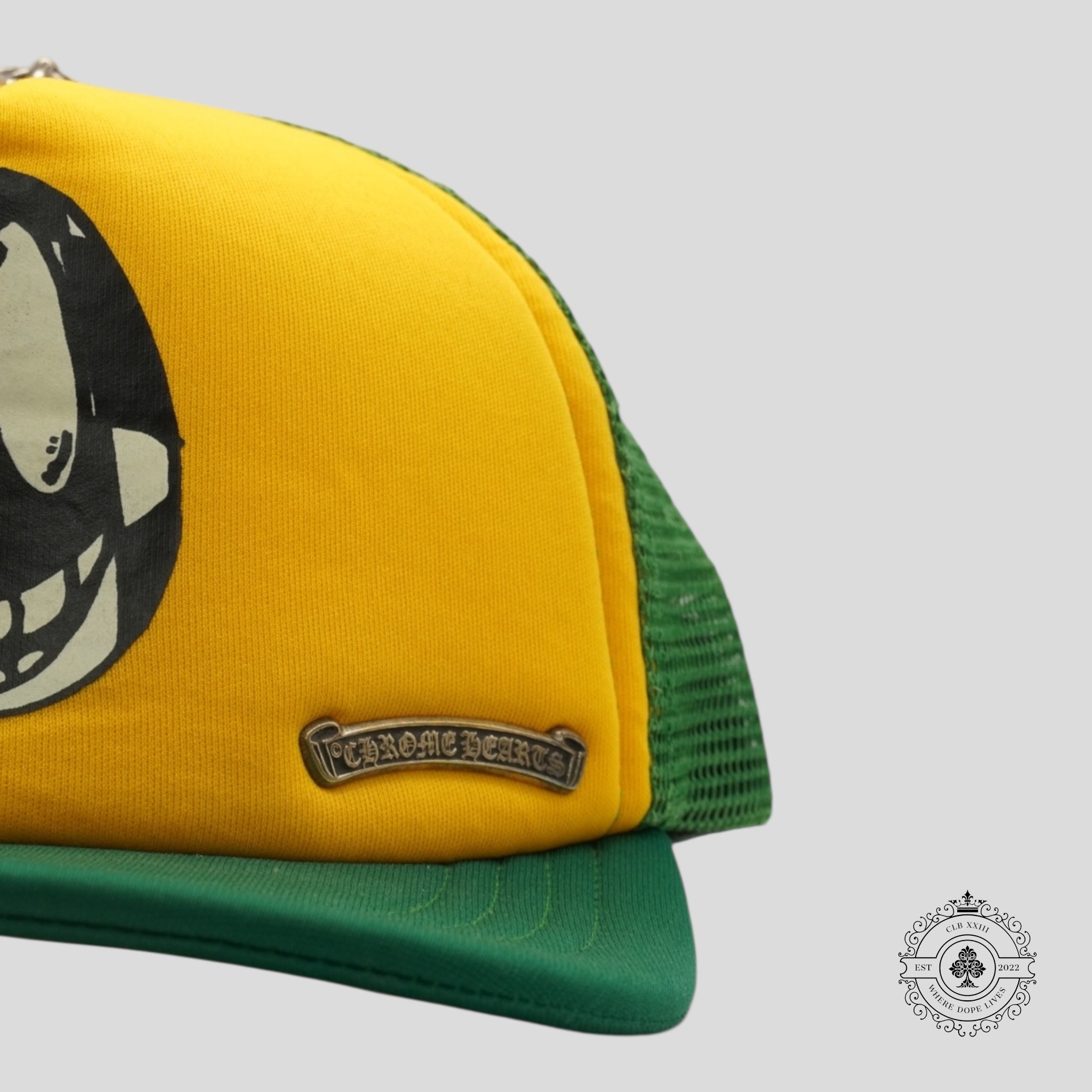 Chrome Hearts Matty Boy Smiley Hat in Green / Yellow