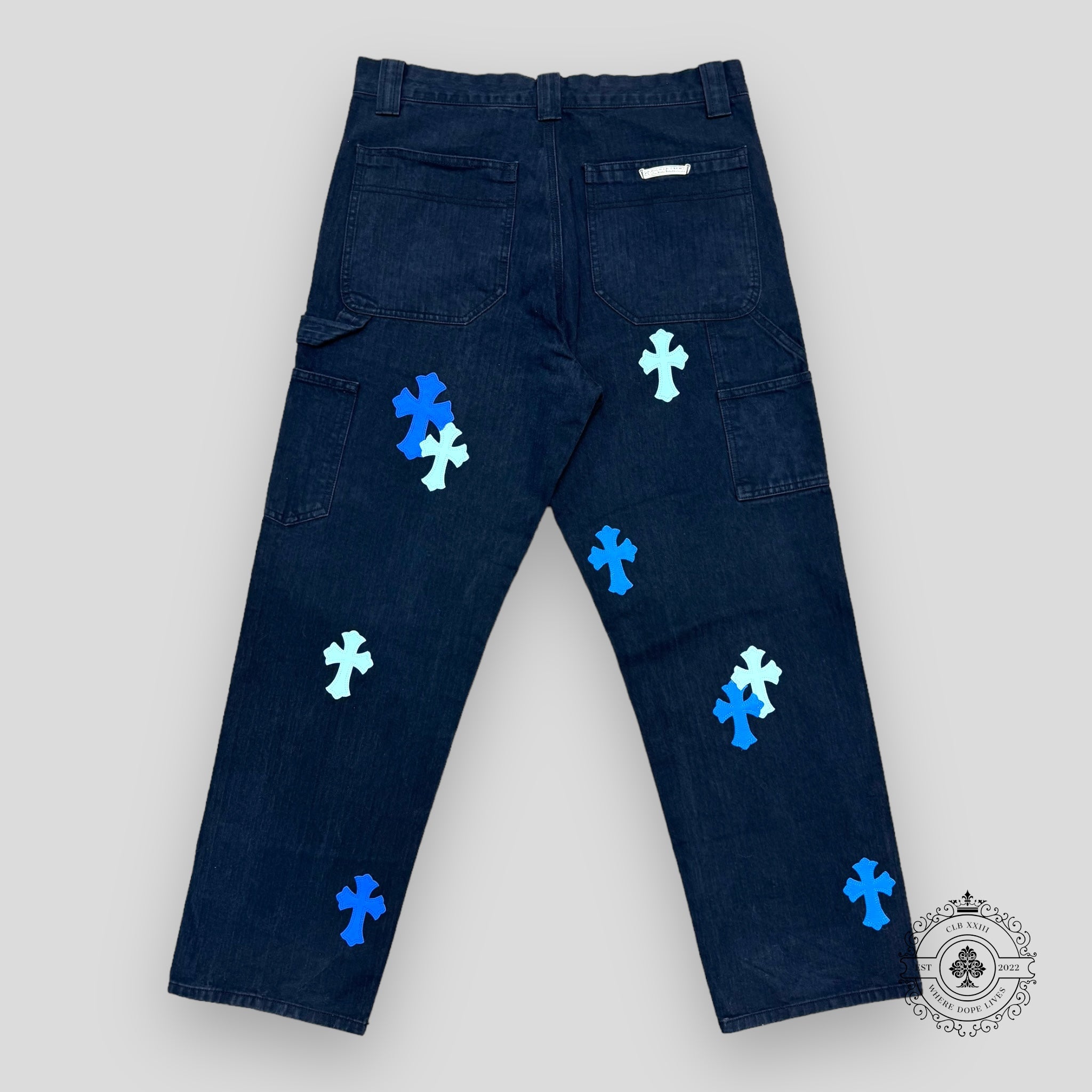 Chrome Hearts Blue Cross Patch Jeans