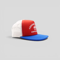 Chrome Hearts King Taco Trucker Hat in Red / White / Blue