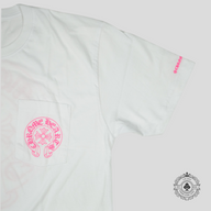 Chrome Hearts Horseshoe Logo Tee in White/Pink