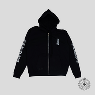 Chrome Hearts Vertical Logo Zip Up Hoodie in Black