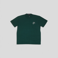 CLB XXIII Louis Vuitton green short sleeve crewneck knit t-shirt in 100% cotton with white logo embroidery