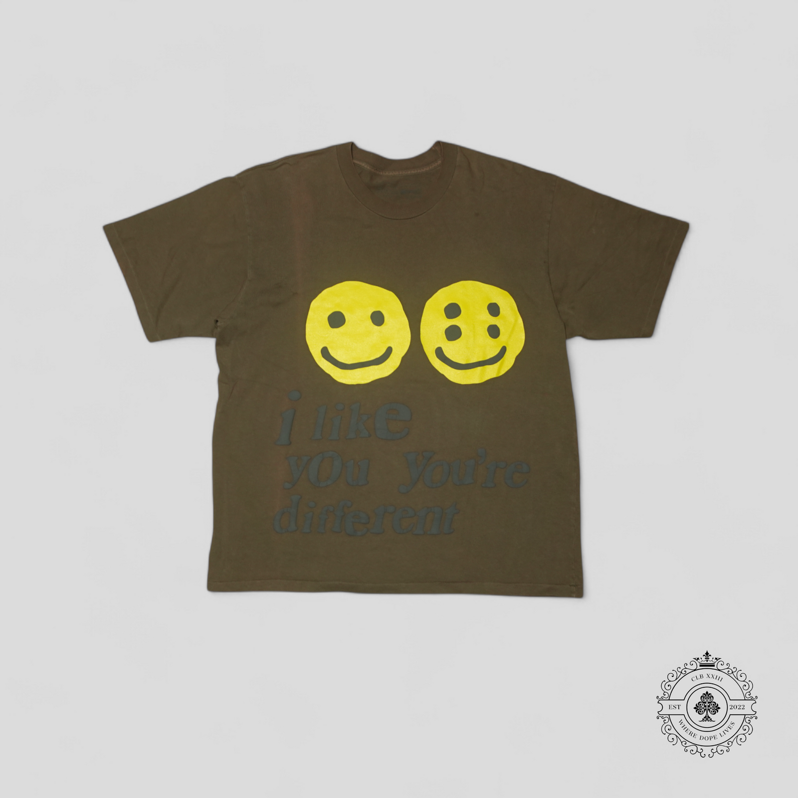 Cactus Plant Flea Market I Like You Smiley T-Shirt in Brown