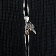 Chrome Hearts Cashmere Cross Patch Zip Up Hoodie in Black