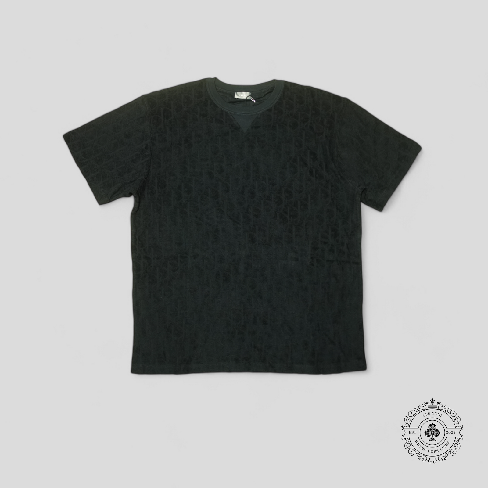 Dior Oblique Terrycloth Relaxed Fit T-Shirt in Black